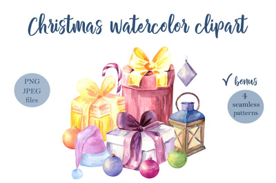 Christmas watercolor clipart