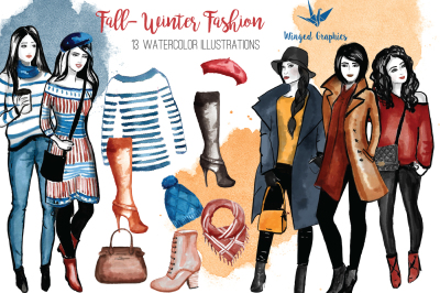 Fall and Winter fashion illustrations