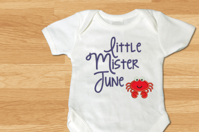 Little Mister June Crab | Applique Embroidery
