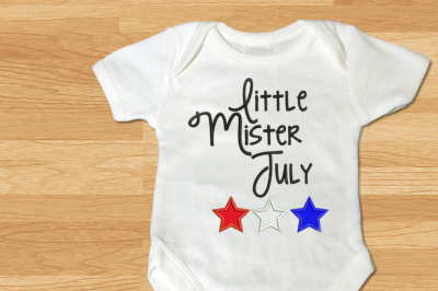 Little Mister July Stars | Applique Embroidery