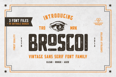 Broscoi - Vintage Font Family