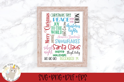 Christmas Subway Word Art SVG Cut File