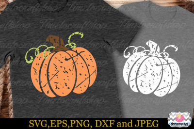 Thanksgiving SVG, Eps, Dxf & Png For Distressed Pumpkin