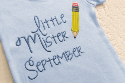 Little Mister September | Applique Embroidery