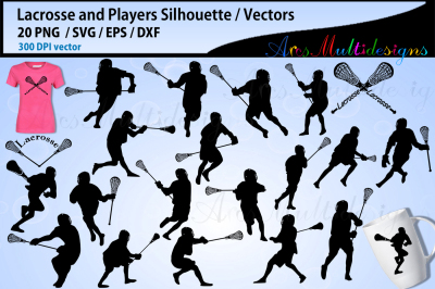 Lacrosse Silhouettes SVG / Lacrosse vector silhouettes / Lacrosse