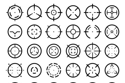 Sniper aim pointer. Weapon targeting pointers, aiming mark and aims ta