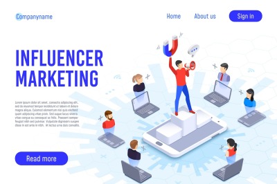 Influencer marketing. Influence on B2c clients, potential product buye