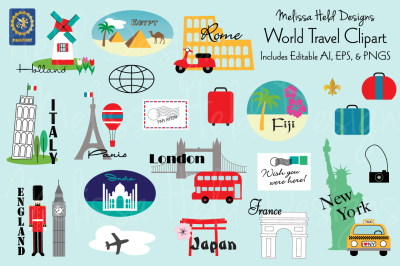 World Travel Clipart Graphics