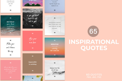 65 Inspirational Socail Media Quotes Pack