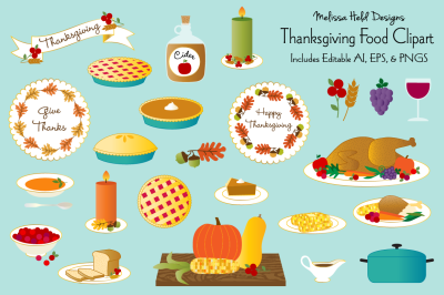 Thanksgiving Food Clipart Graphics