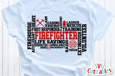 Firefighter Word Art | Cut File