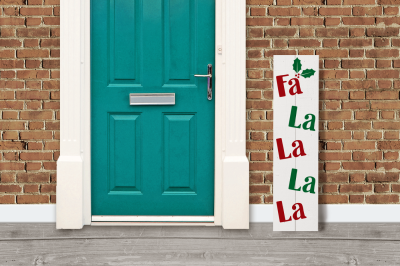 FaLaLa Christmas Porch Sign with Holly | SVG | PNG | DXF