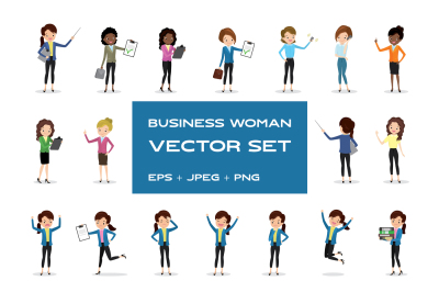 Set of business woman characters
