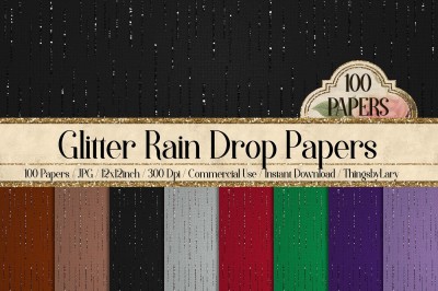 100 Glitter Rain Falling on Canvas Background Digital Papers