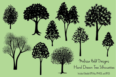 Hand Drawn Tree Silhouettes