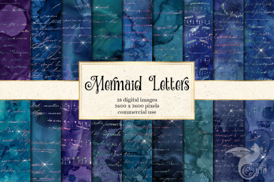 Mermaid Letters Digital Paper