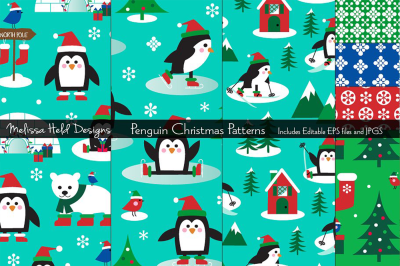 Penguin Christmas Patterns