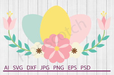 Easter Border SVG, Easter Border DXF, Cuttable File