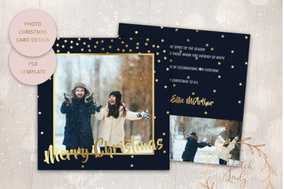 PSD Christmas Photo Card Template #4