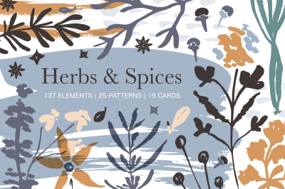 Herbs & Spices. Big graphic set.