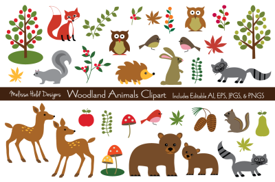 Woodland Animals Clipart