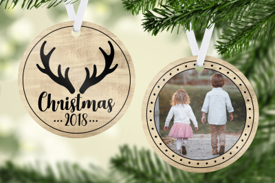 Rustic Antler Christmas Ornament Template