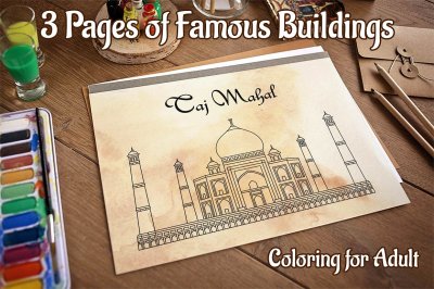 Coloring Pages with Indian Temples