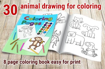 Coloring book with animals