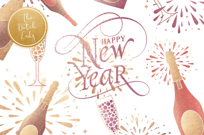 Happy New Year & Party Clipart Set