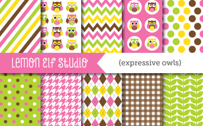 Expressive Owls-Digital Paper (LES.DP02B)