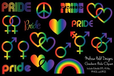 Gradient Rainbow Pride Clipart