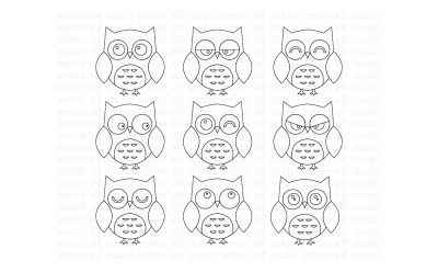 Expressive Owls-Digital Stamp (LES.DS02)