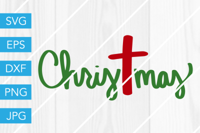 Christmas Cross SVG DXF EPS JPG Cut File Cricut Silhouette Cameo