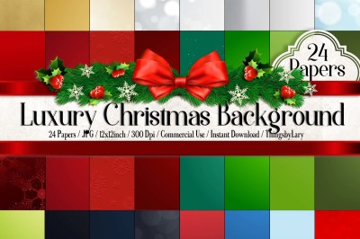 24 Luxury Christmas Background Digital Papers Gold Christmas