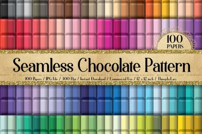 100 Seamless Chocolate Digital Papers Kid Candy Valentine