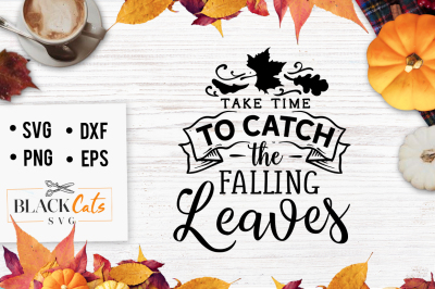 Take time to catch the falling leaves SVG
