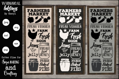 Farmers Market Vertical Sign SVG