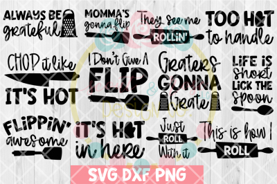 Kitchen Saying Bundle SVG DXF PNG 12 Cutting Files