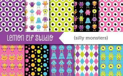 Silly Monsters-Digital Paper (LES.DP03B)