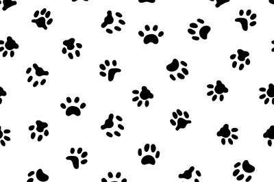 Cats paw print. Cat or dog paws footsteps prints&2C; pets footprints and 