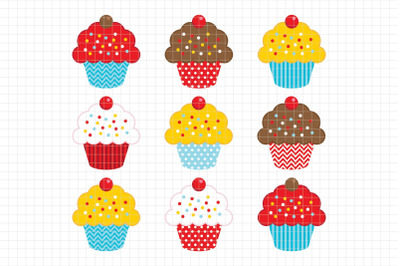 Sweet Cupcakes-Digital Clipart (LES.CL04A)