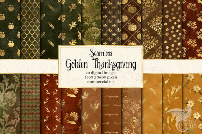 Golden Thanksgiving Digital Paper