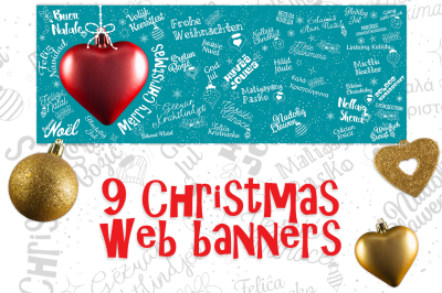 Set of Christmas banners from world
