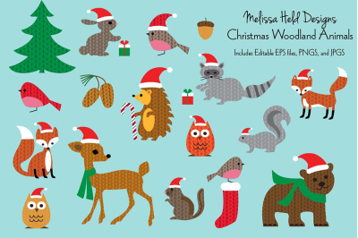 Christmas Woodland Animals Clipart