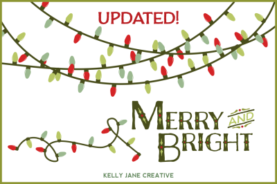 Christmas String of Lights - Merry &amp; Bright