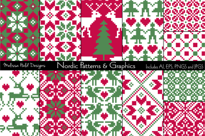 Seamless Nordic Patterns & Graphics
