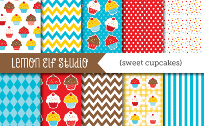 Sweet Cupcakes-Digital Paper (LES.DP04A)