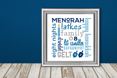 Hanukkah Subway Art | SVG | PNG | DXF