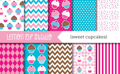 Sweet Cupcakes-Digital Paper (LES.DP04B)