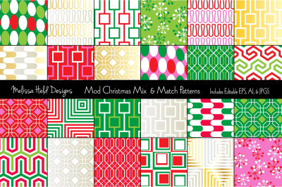 Mod Christmas Mix & Match Pattern Bundle